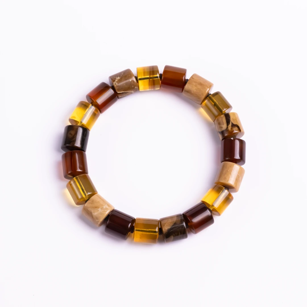 【缅珀系列】天然原矿缅珀多宝直切桶珠手串10mm+