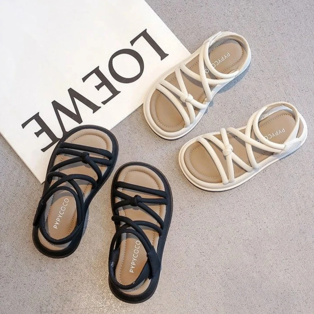 ABC 女童鞋罗马凉鞋夏款2025款儿童时尚中大童小女孩宝宝软底沙滩