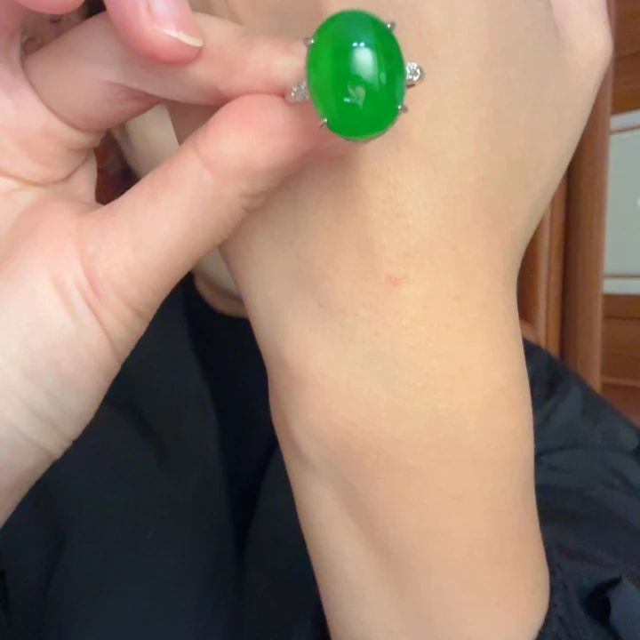 翡翠银S925镶嵌吊坠(不含链)戒指