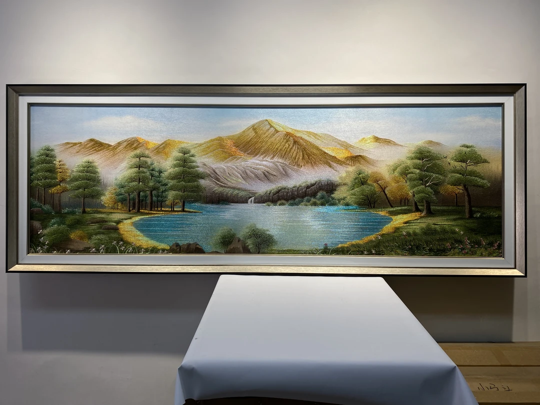 定制款新中式金山聚宝盆装饰画客厅沙发背景墙挂画70230