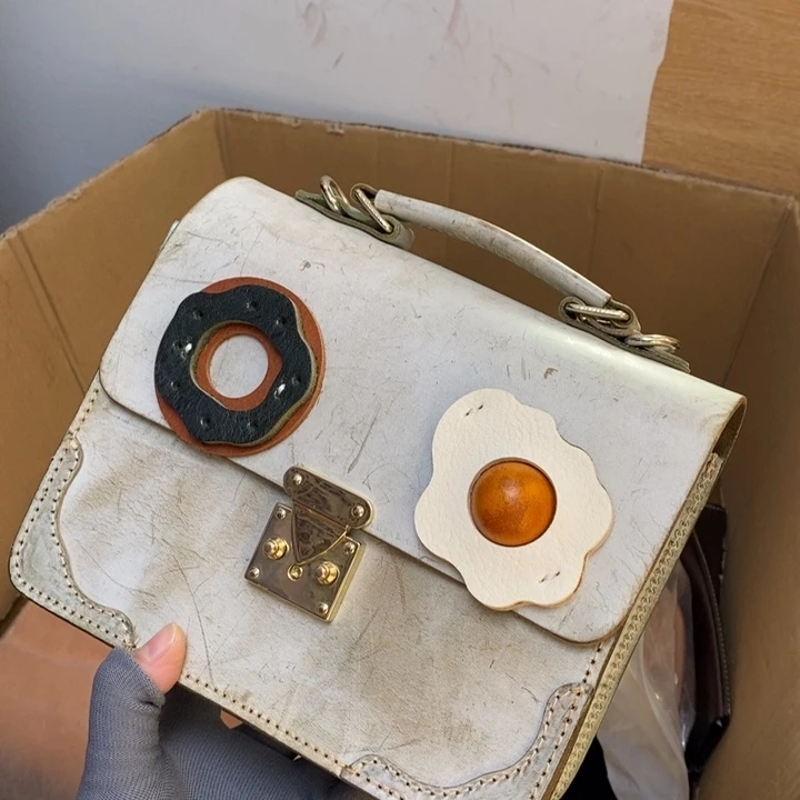 头层牛皮单肩包宽22厘米