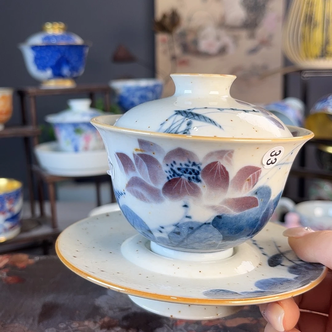 摆件景德镇陶瓷茶杯多人
