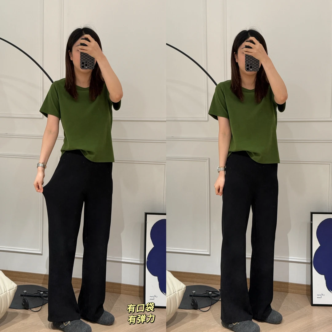 NANA【腿精玩家】加绒/不加绒超显瘦高腰微喇裤宽松有弹力！！C0184