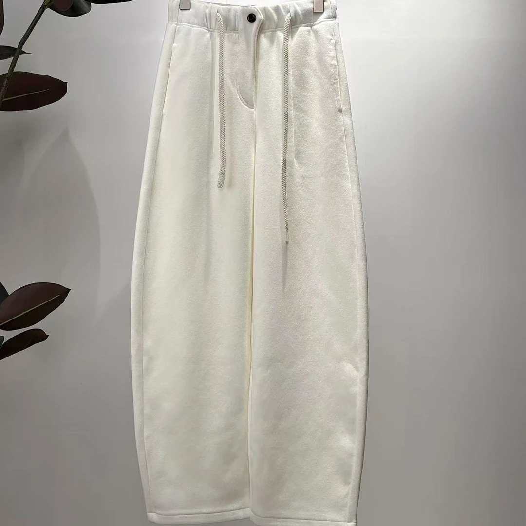 胖胖家*50359新款百搭显瘦加绒休闲弯刀卫裤