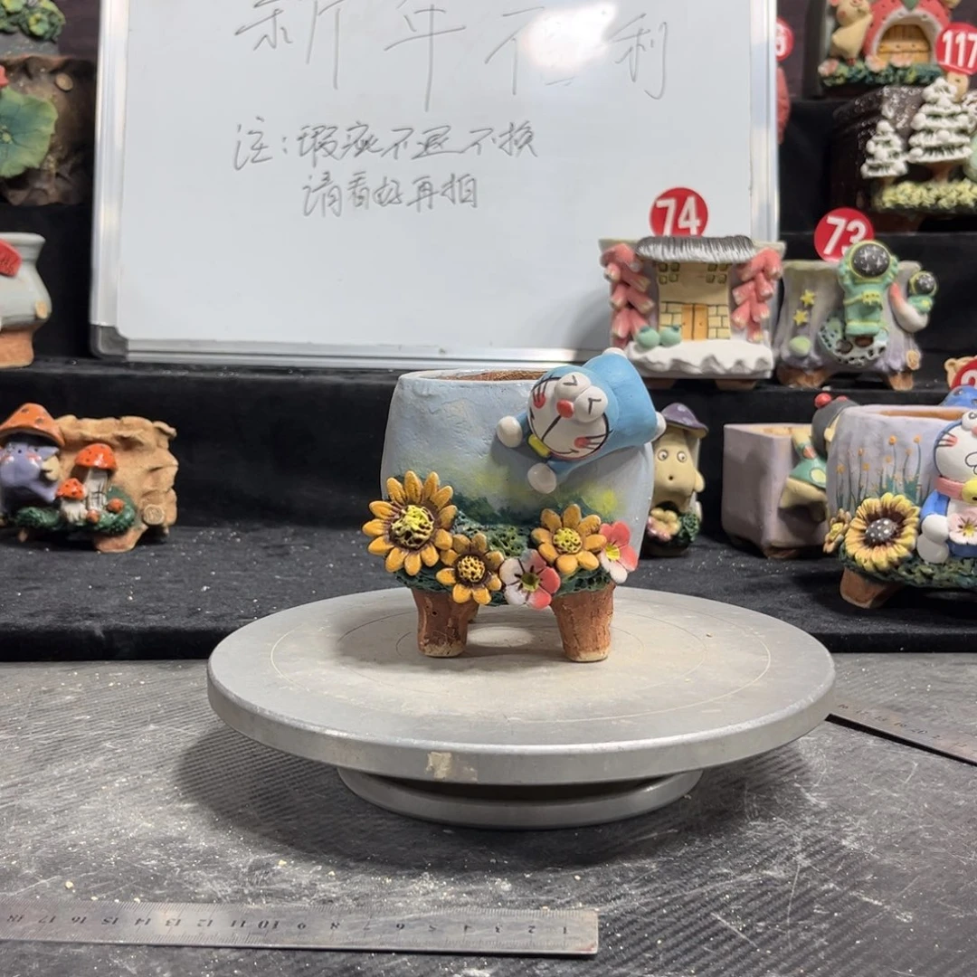 红陶G****磊白狐花器多肉花盆