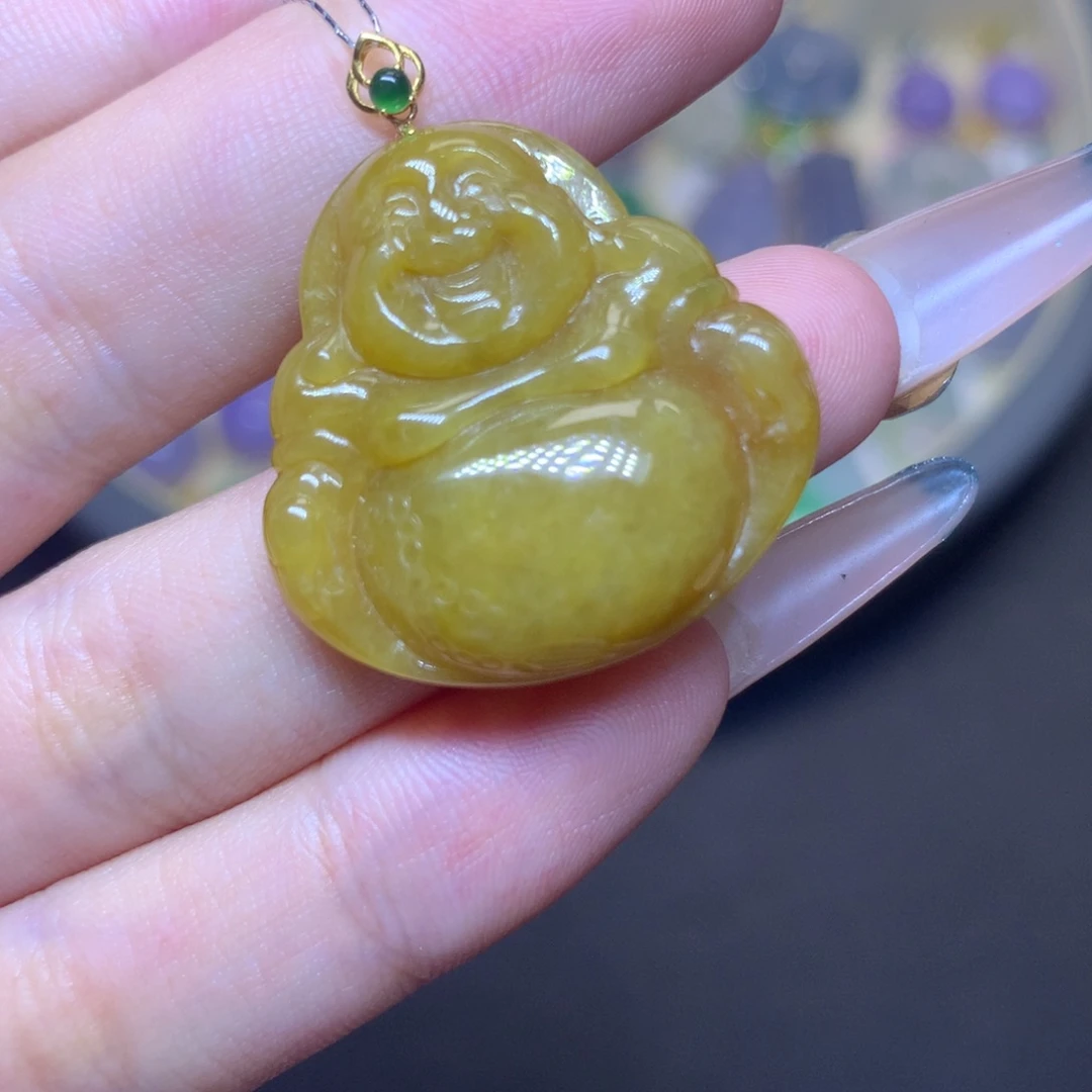 颈饰18K金镶嵌翡翠