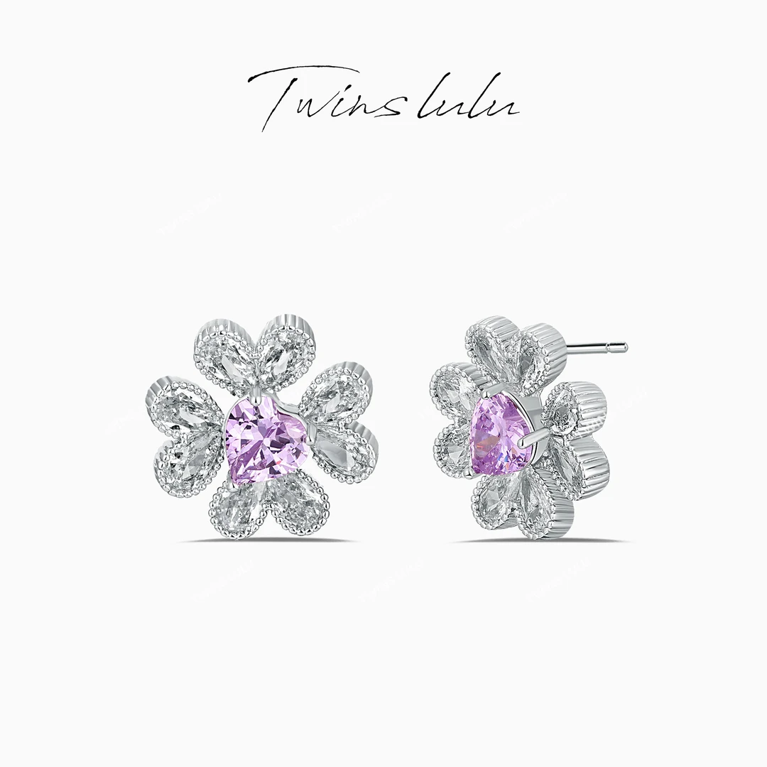 TWINS LULU 镀K金 度假风时尚百搭气质花花耳环新年款TSL1676