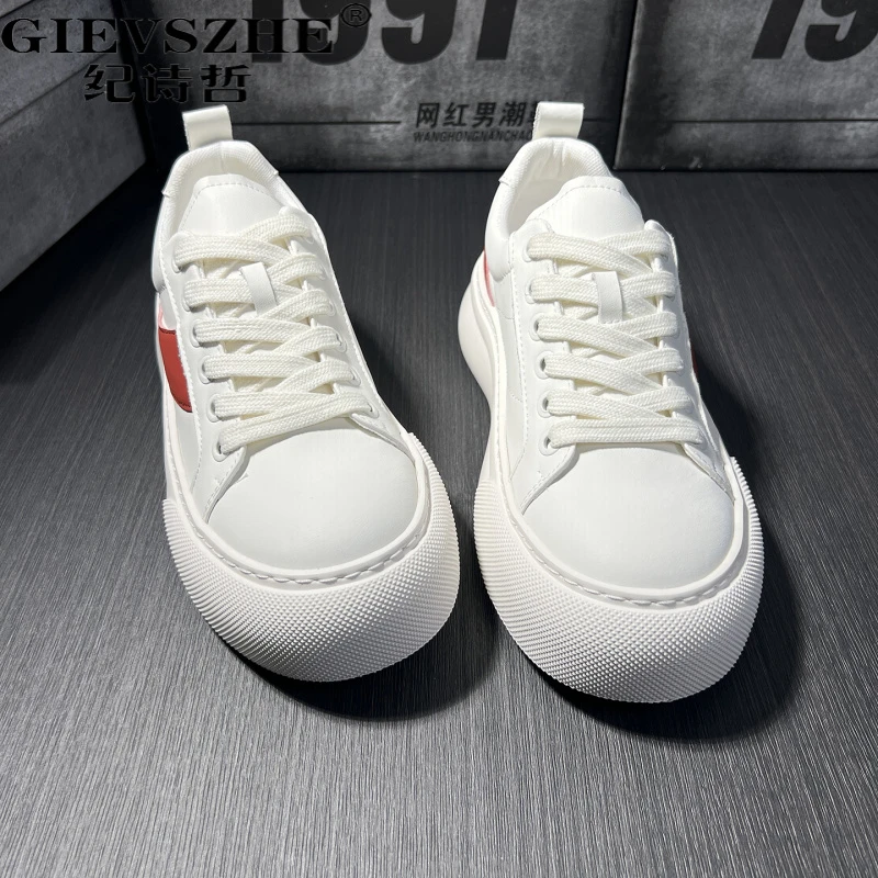 纪诗哲鞋子男款2025新透气休闲板鞋潮流百搭真皮懒人一脚蹬小白鞋