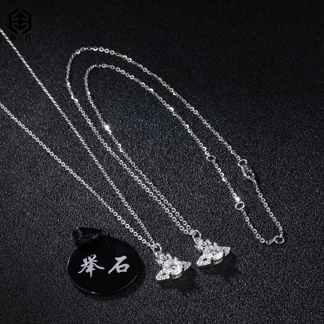 925银莫桑石银制品 X07-9819-140莫桑钻项链（一件/多样性）Y