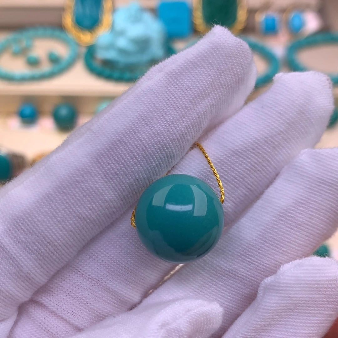 未镶嵌绿松石珠宝奇石15.5mm