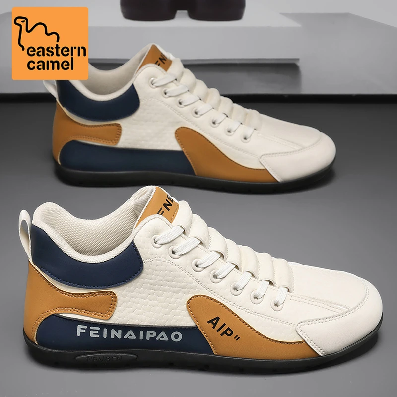 东方骆驼男鞋2025夏季新款潮牌防水工作休闲运动软底耐磨豆豆板鞋