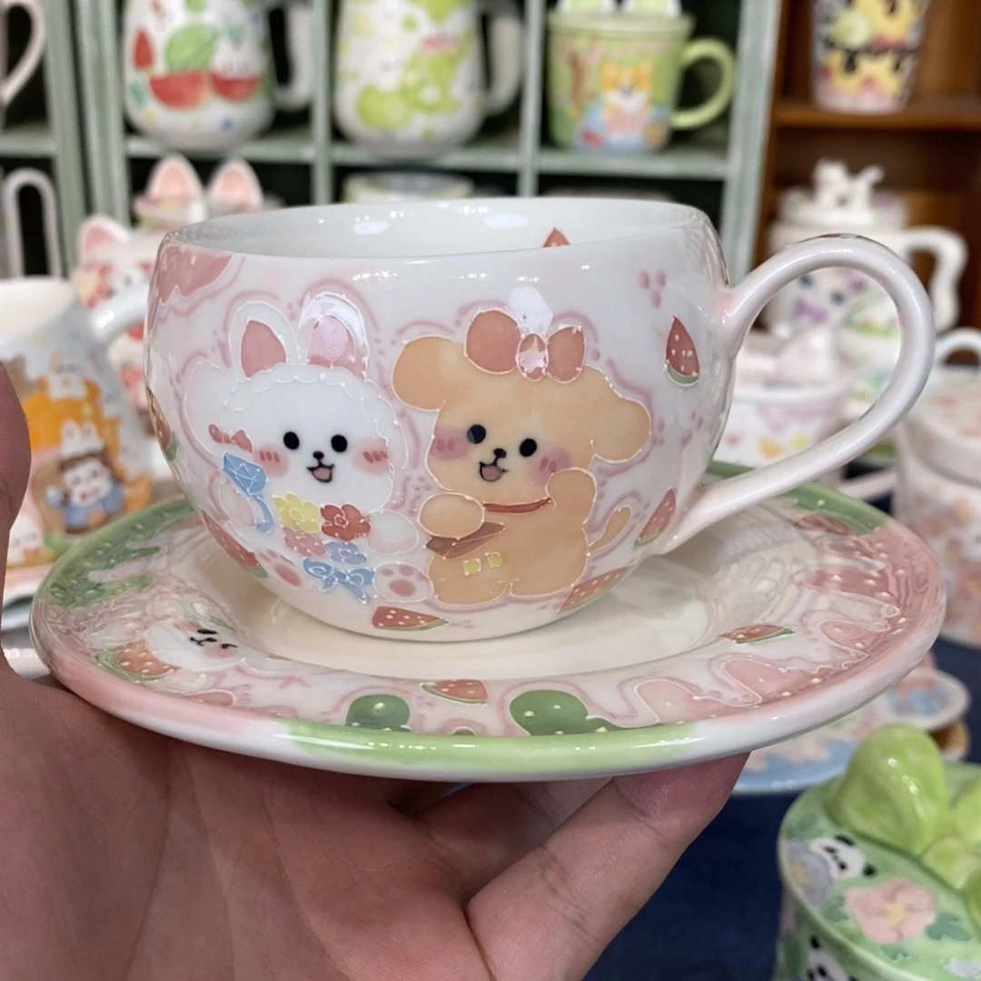 希***希瓷片小狗咖啡杯微瑕福利
