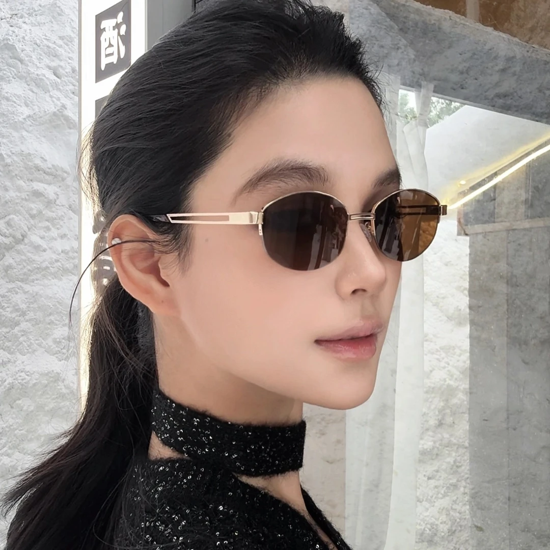 弗瑞姆眼镜老钱风复古ins金属半框椭圆墨镜女韩版网红太阳镜215