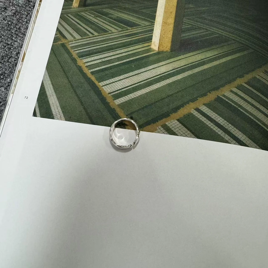925银戒指 5382余小鱼 银色窄版开口百搭戒指