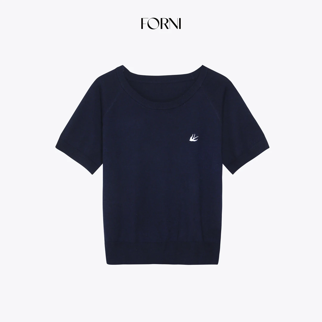FORNI  氧气Tee 多巴胺配色羊毛刺绣针织薄款T恤上衣