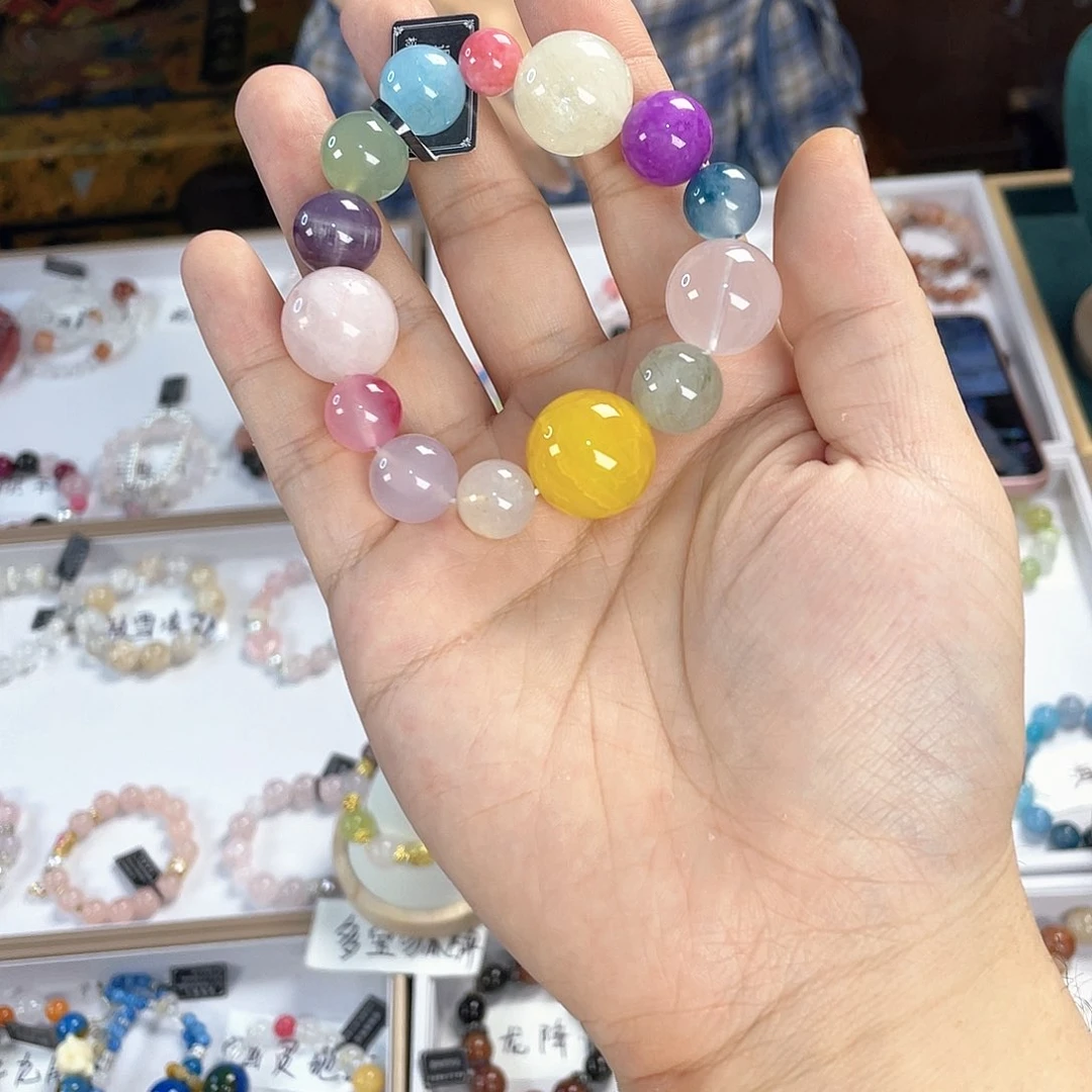 水晶手链银S925镀金镶嵌