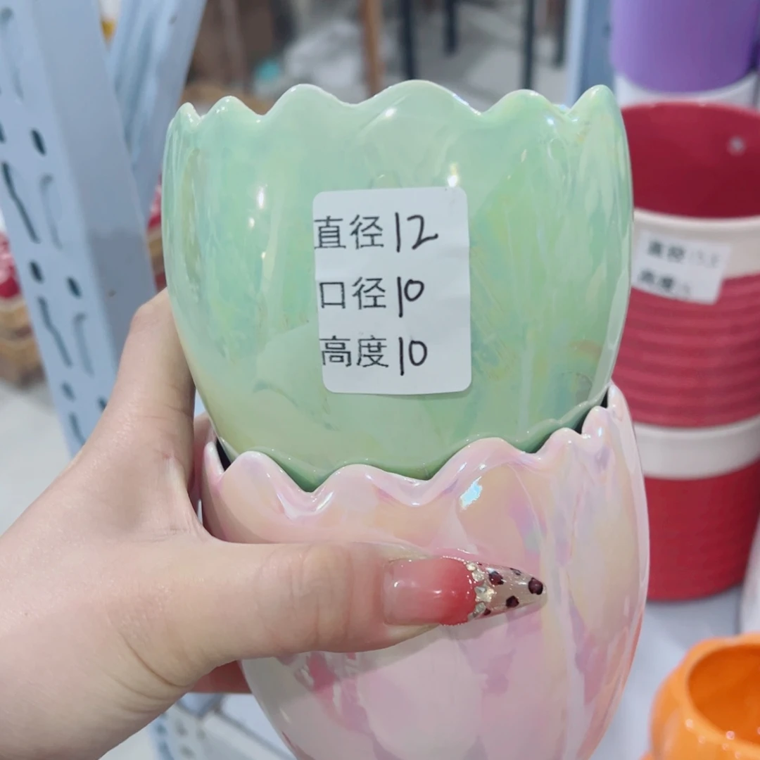 有孔，陶瓷花盆满10米包邮发货