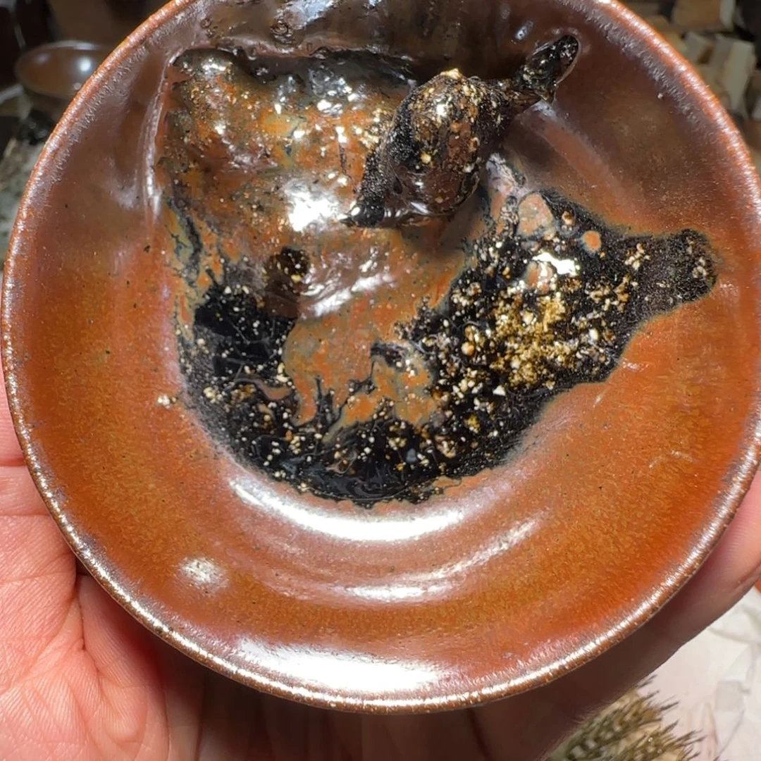 柴烧建盏茶盏茶杯359