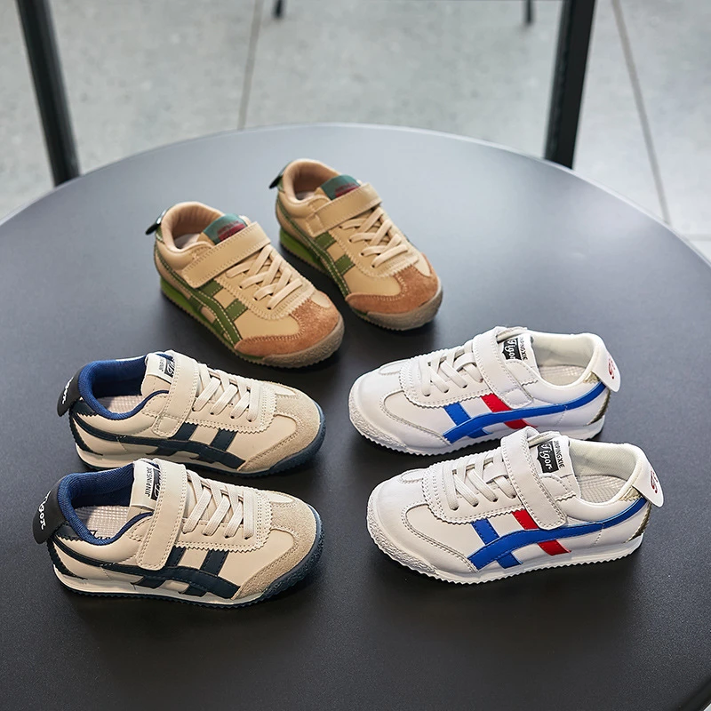 运动鞋春季新款女童真皮小白鞋轻便防滑男童休闲鞋Candy threads