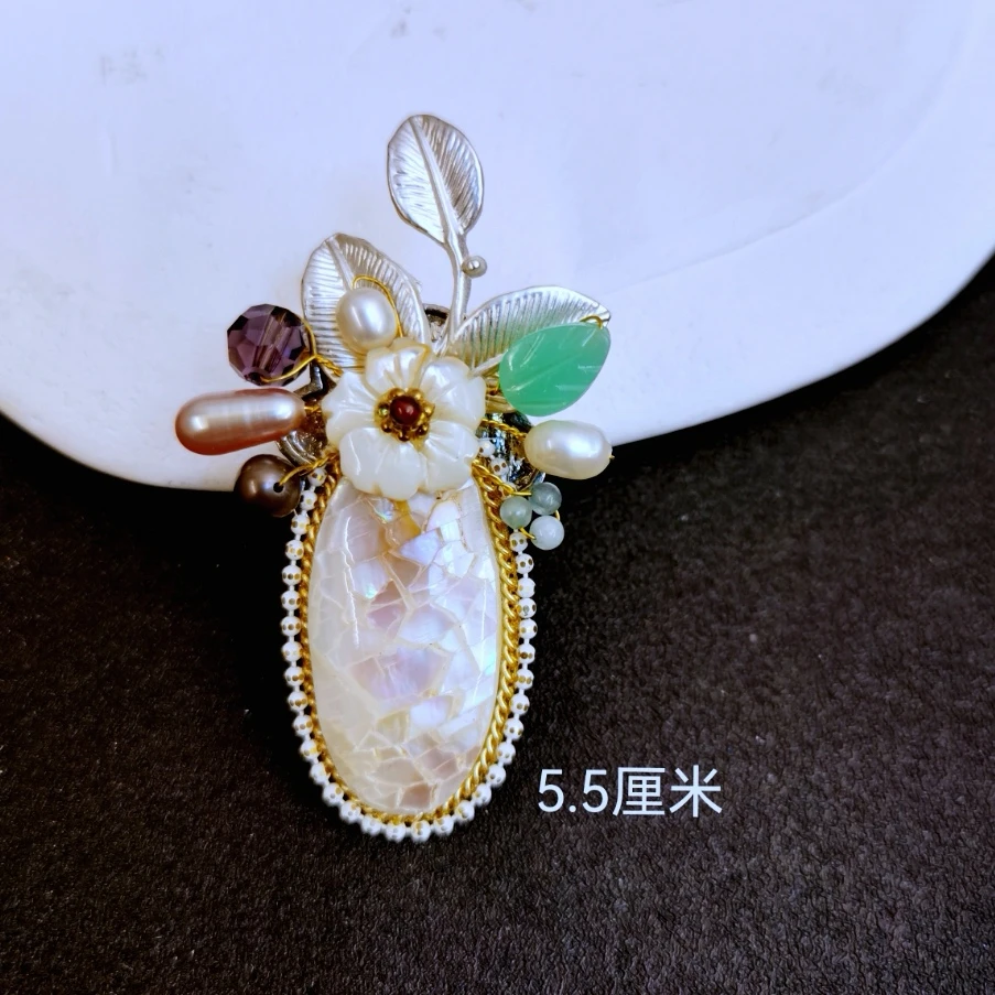 铜合金胸针 653 国风款百搭贝胸针