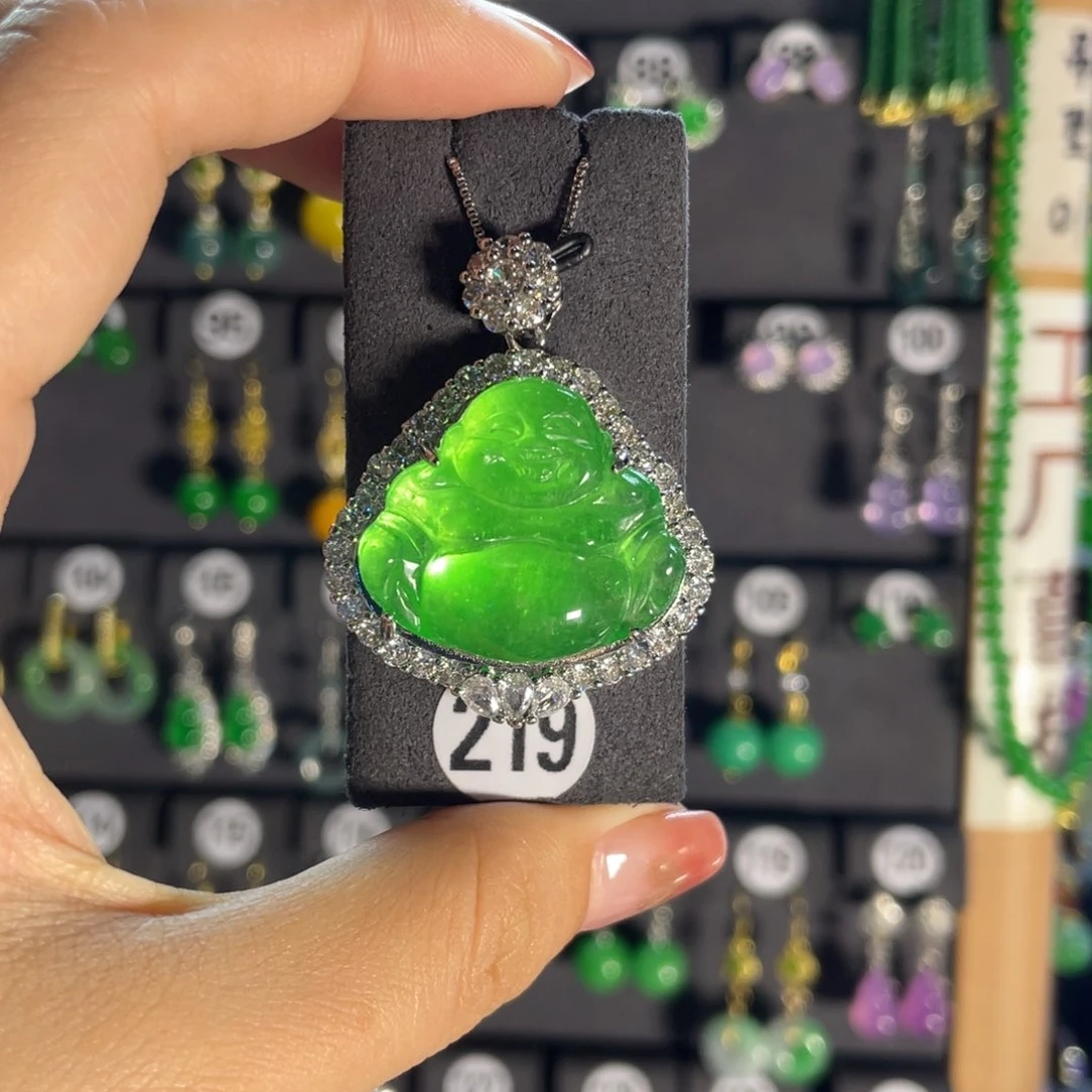 翡翠银S925镶嵌颈饰219