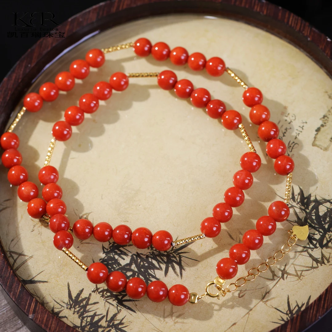 【颖有尽有】高定设计款S925银天然南红项链锁骨链气质款 JJ0206020