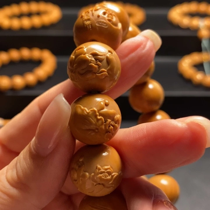 H***生手串猴头核桃荷花无相高货