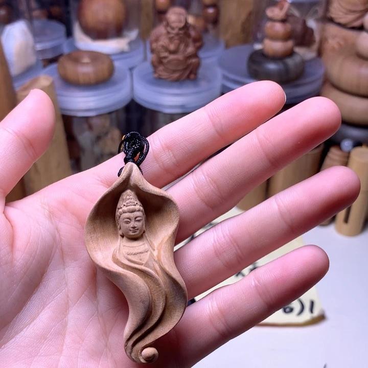 檀香木无事牌檀香一念观音微瑕