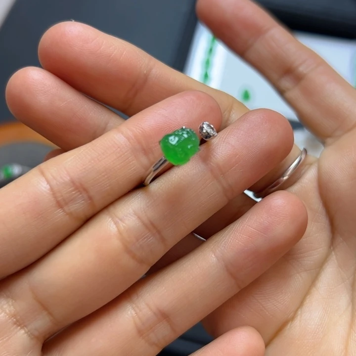 翡翠吊坠(不含链)18K金镶嵌貔貅