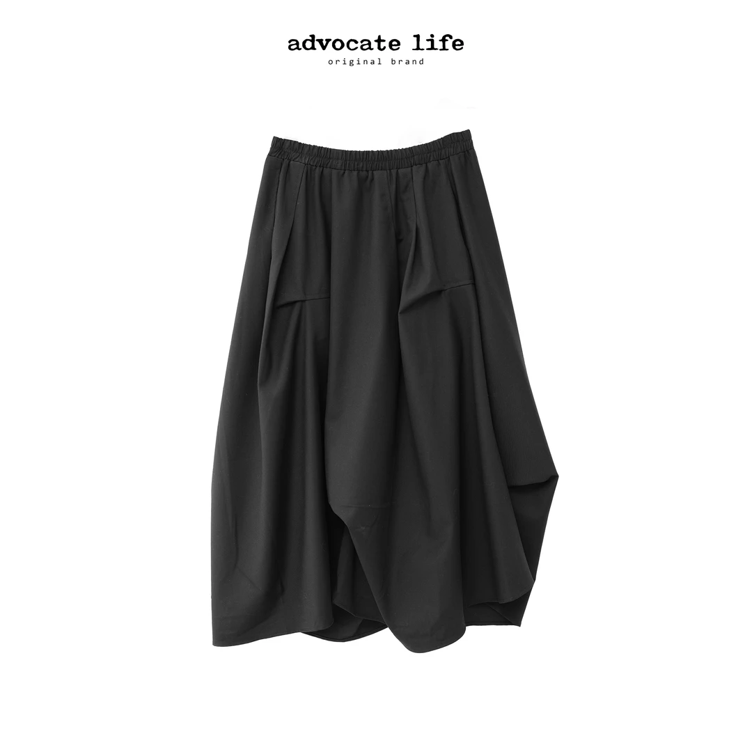 Advocatelife 2025新品松紧腰头休闲半裙港风简约半身裙 JQ151325