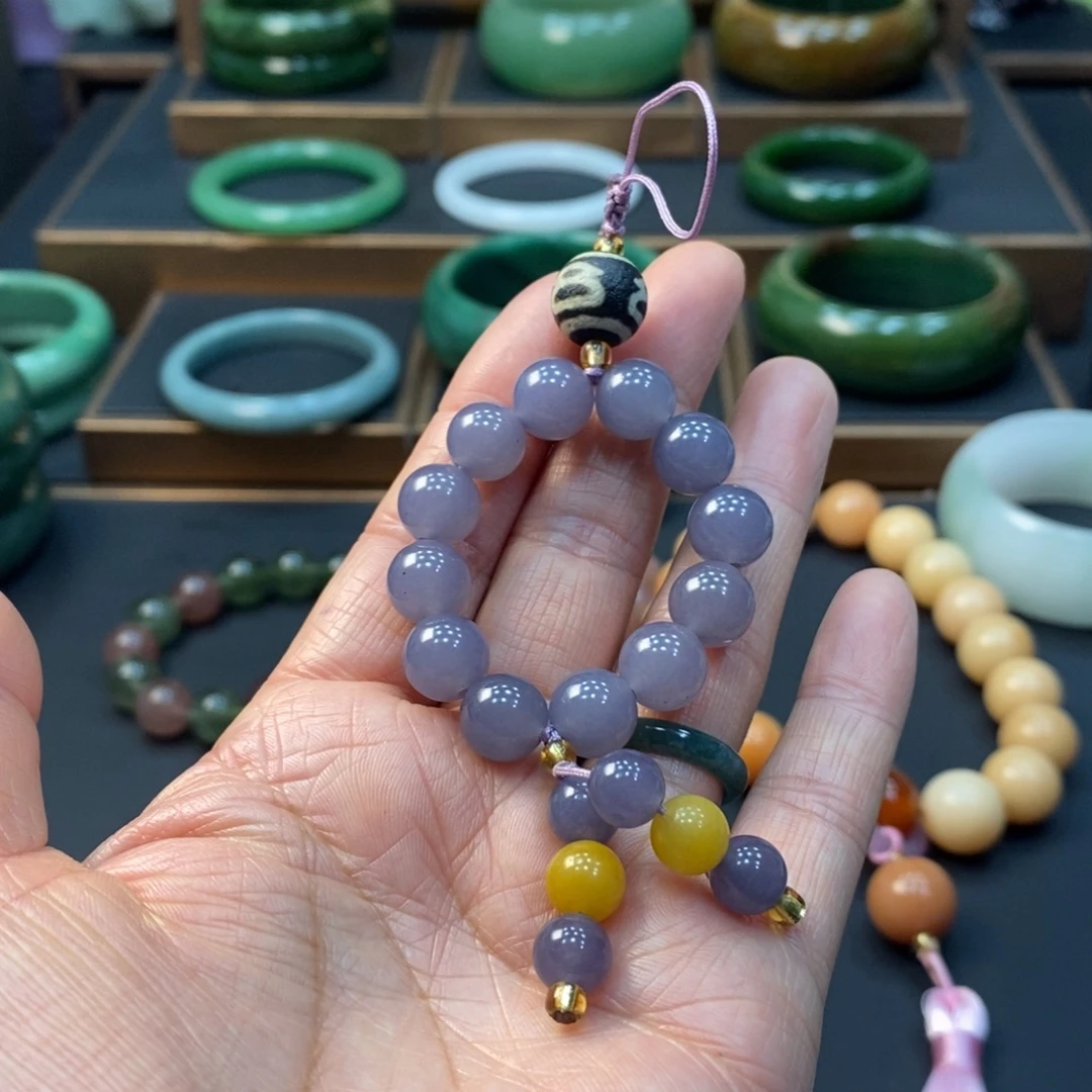 石英质玉未镶嵌手机链1.0