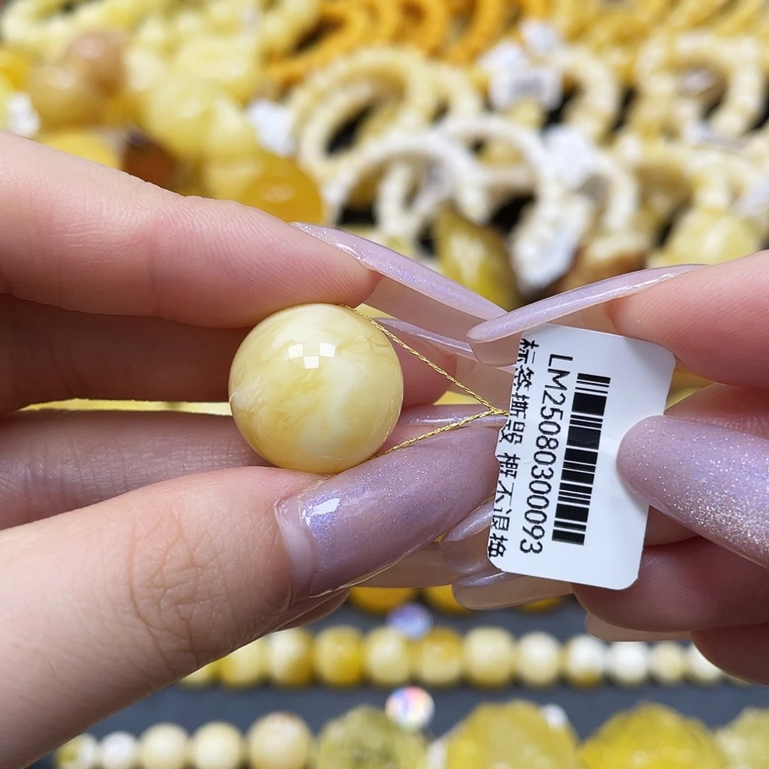 琥珀未镶嵌裸石圆珠17mm