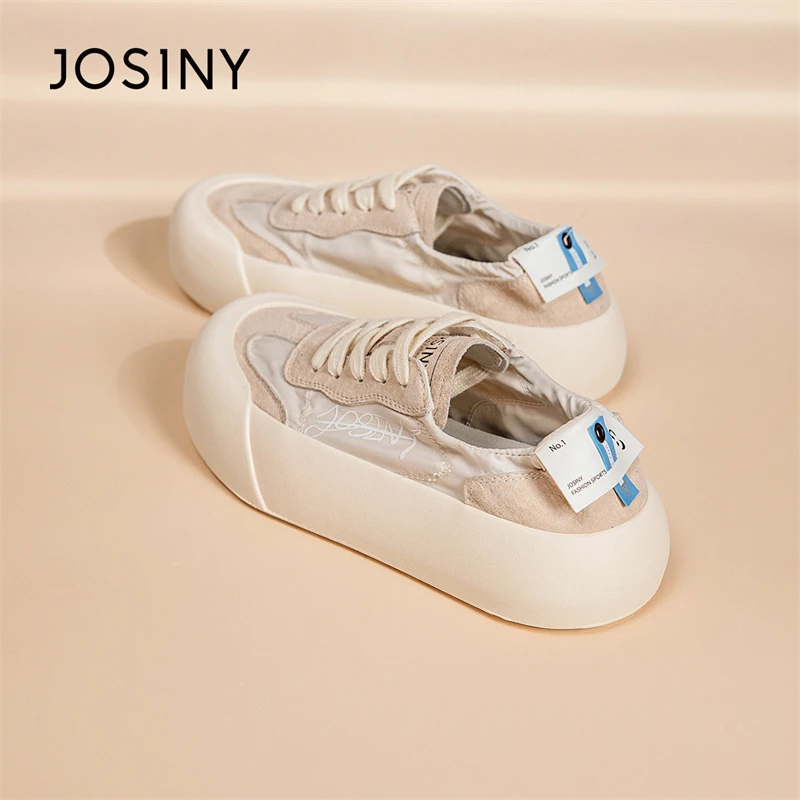 卓诗尼小白鞋女2025新款春季透气软底厚底运动休闲德训鞋子配裙子