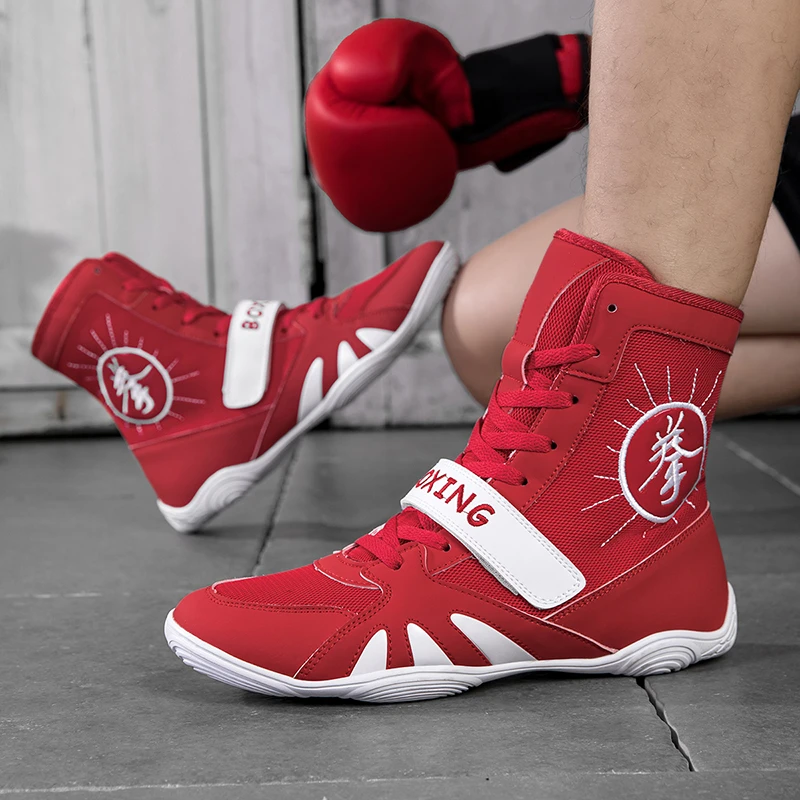 拳击鞋训练鞋高帮靴男女摔跤鞋格斗泰拳鞋搏击鞋儿童自由专业散打