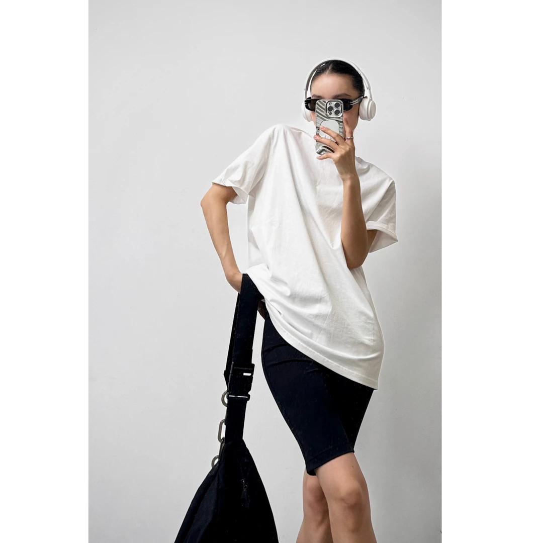 AMASS/阿玛施【完美内搭】极简百搭简约短袖上衣宽松休闲基础长T恤