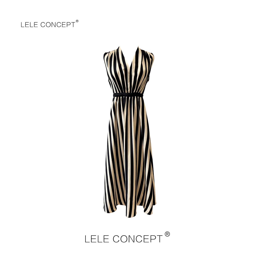 LELE CONCEPT｜都市气质款竖腰带连衣裙Q0553