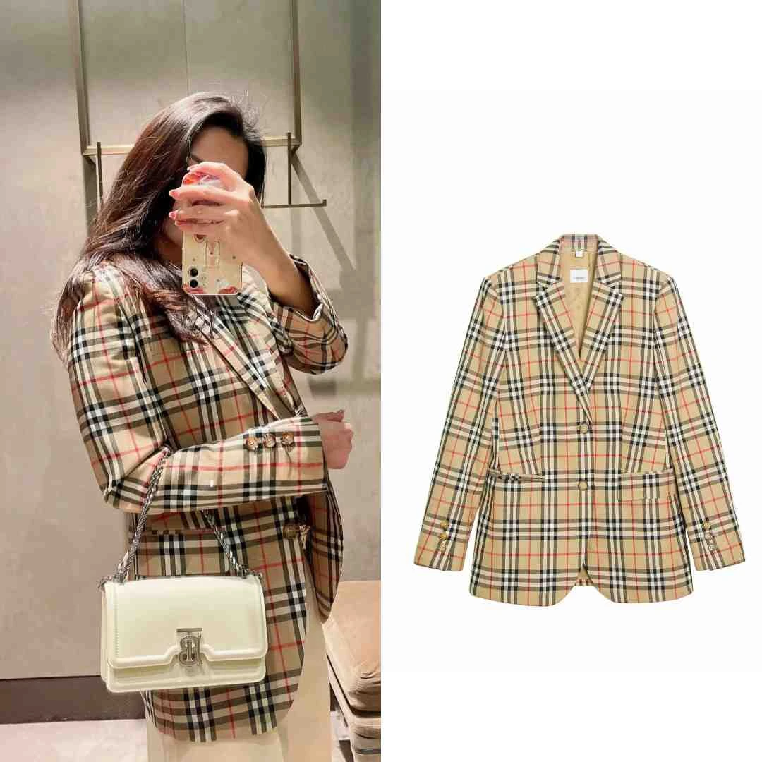 未使用 BURBERRY/博柏利 经典格纹西装外套 UK8码 B0713
