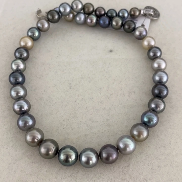 海水珍珠未镶嵌颈饰大溪地莫兰迪正圆9-12