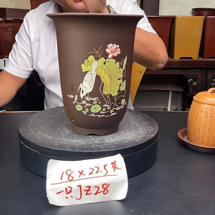 紫砂花盆货号一只JX28