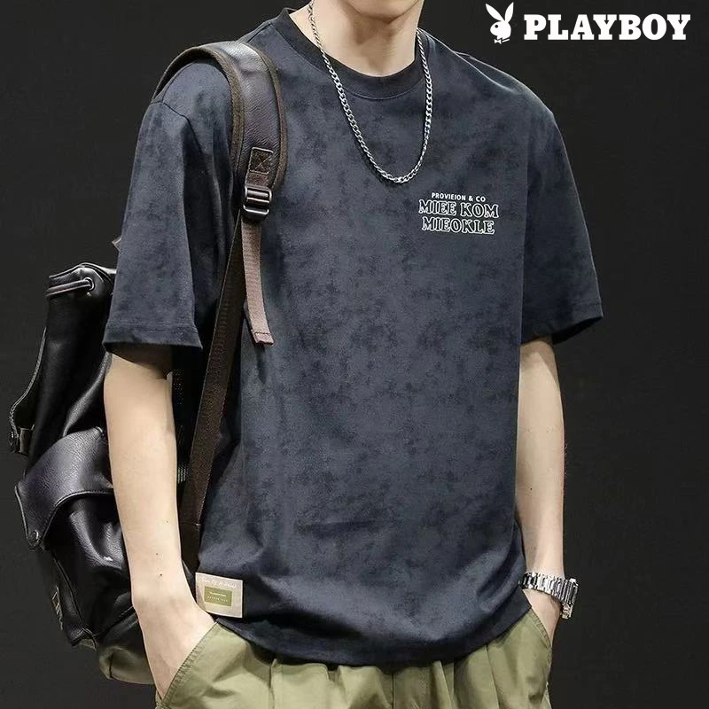 夏季男式短袖t恤男士宽松大码2025新款男款圆领男装重磅休闲百搭