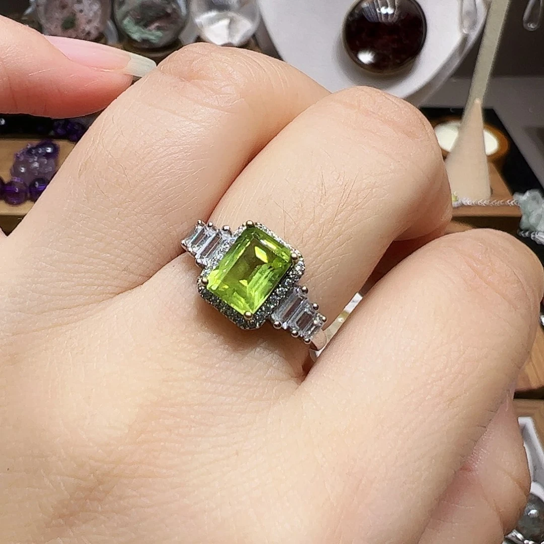 澗***秋银S925镶嵌葡萄石珠宝半成品