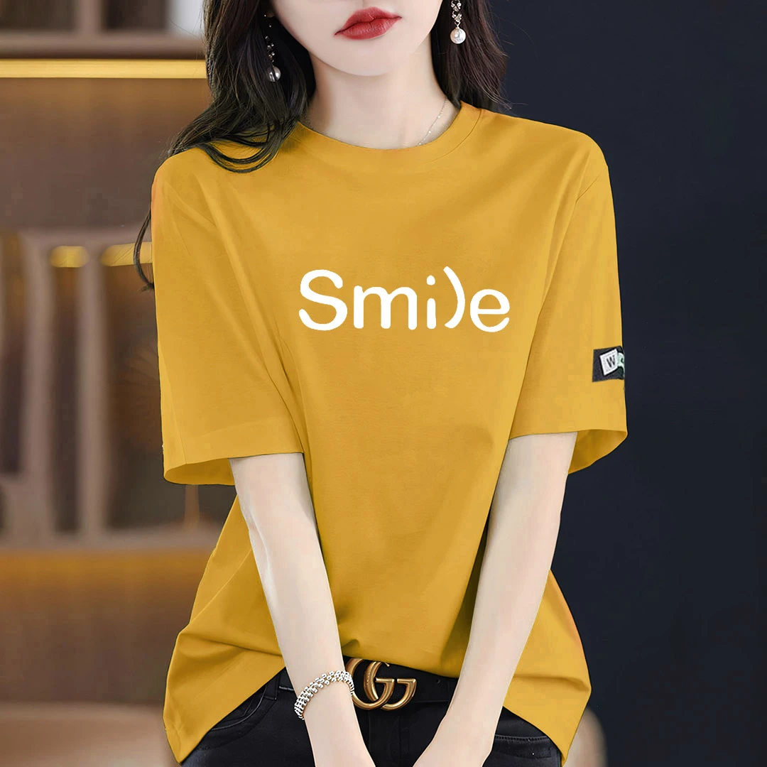 100%纯棉短袖t恤女夏季新款韩版宽松显瘦遮肚减龄时尚百搭上衣潮