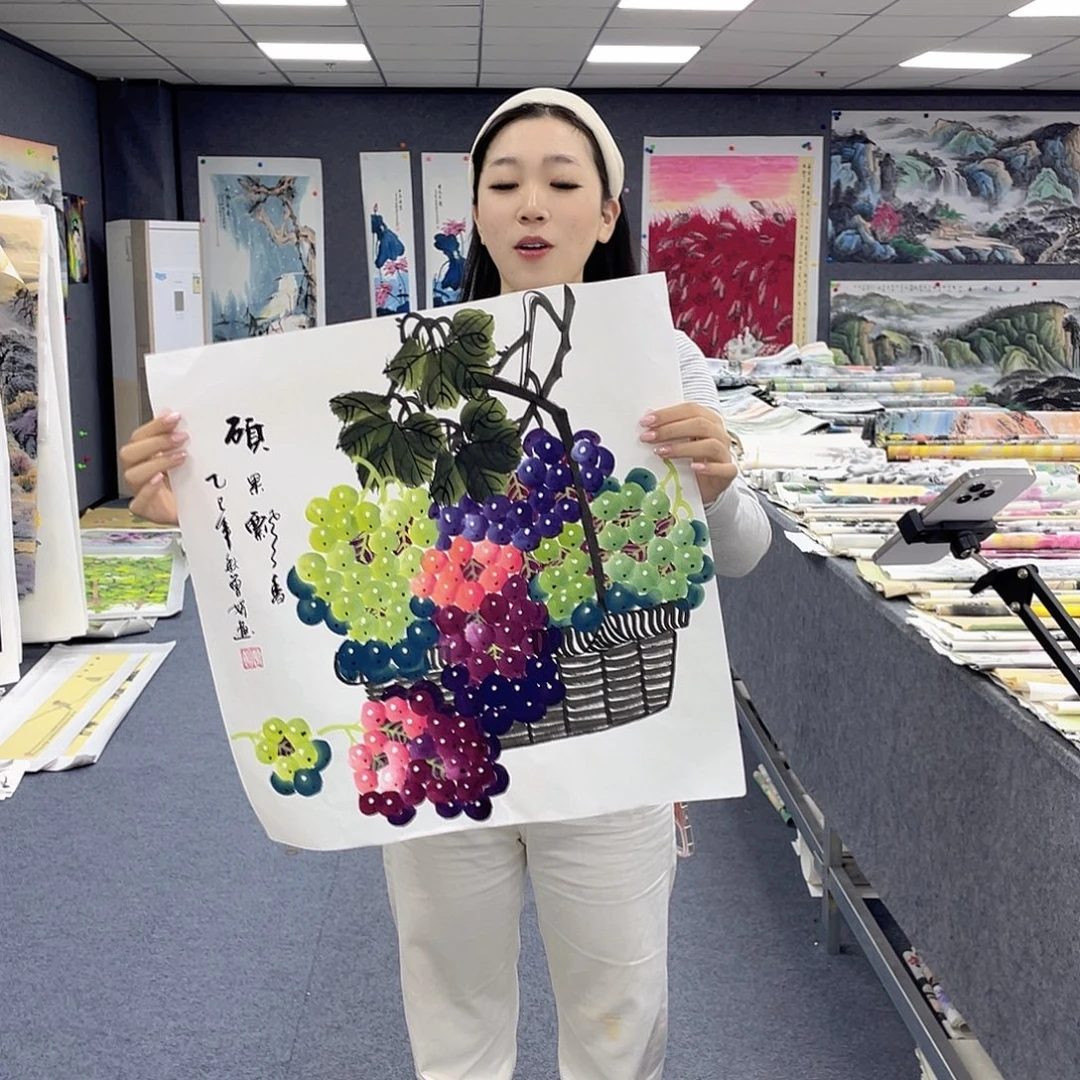 国画作品小姐姐放漏…