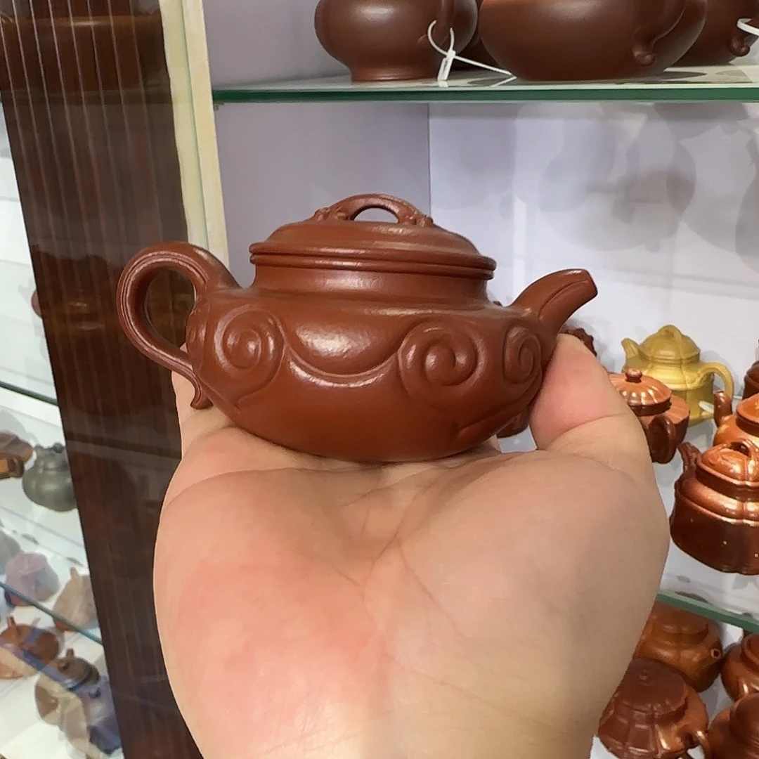 紫砂茶壶仿古如意朱泥