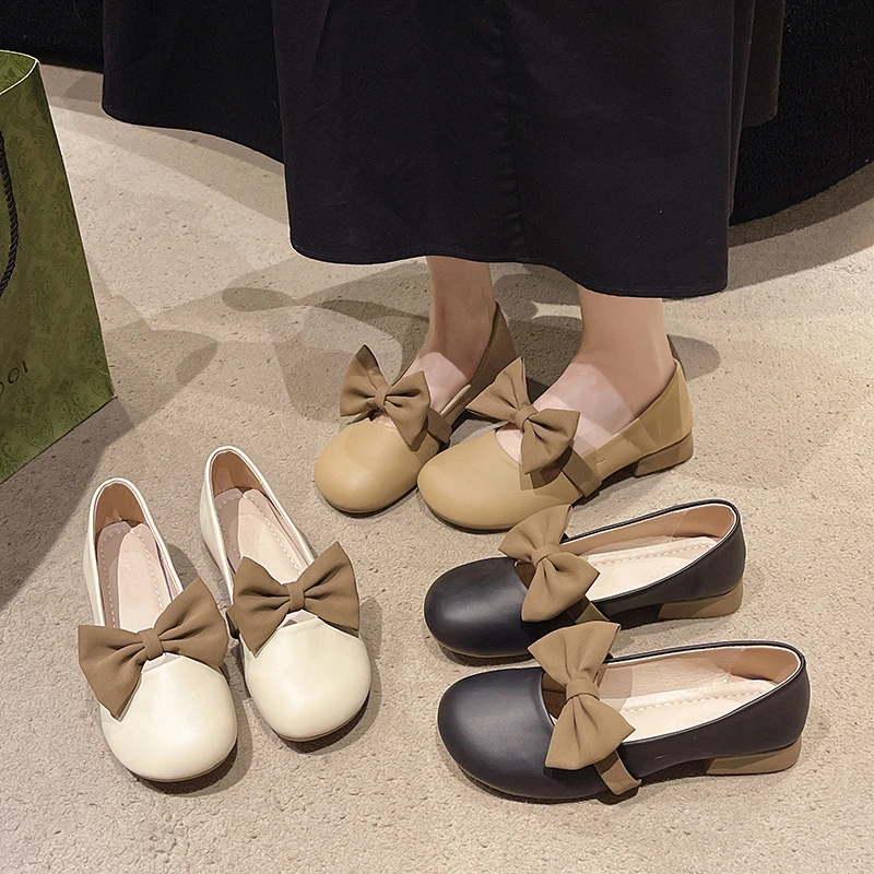 2025百搭豆豆鞋休闲软底妈鞋平底防滑耐磨复古舒适圆头大气潮流