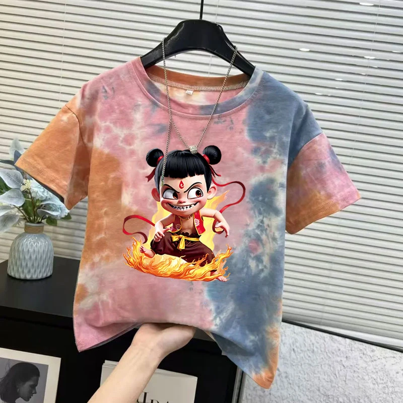 哪吒男童短袖t恤2025夏季新款男孩韩版帅气体恤儿童薄款宽松上衣