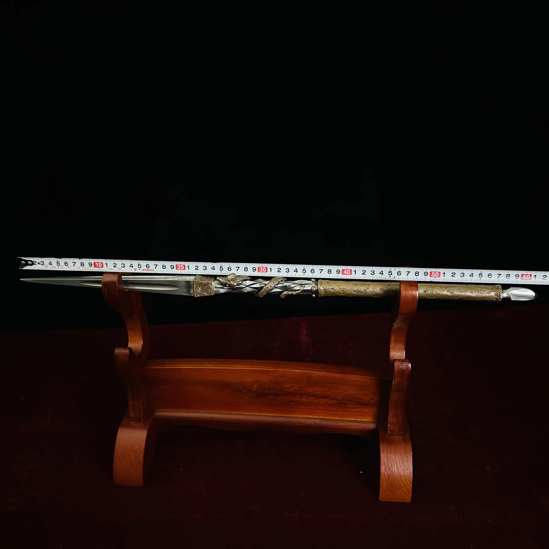 龙泉生肖破甲锥一体大马士革雕刻工艺品收藏品未开刃