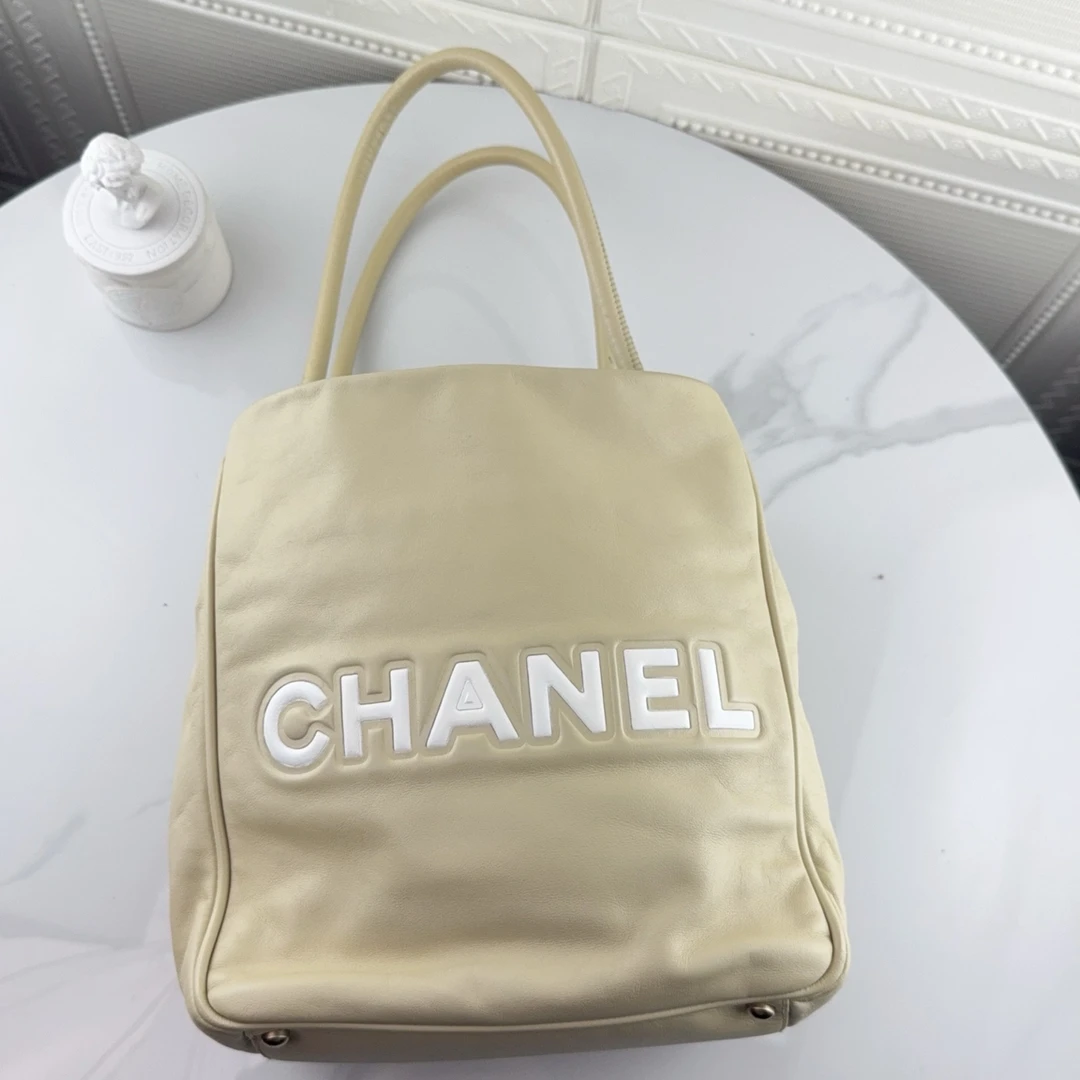 95新 Chanel/香奈儿 vintage山茶花系列包包，奶白色 手提二奢包包