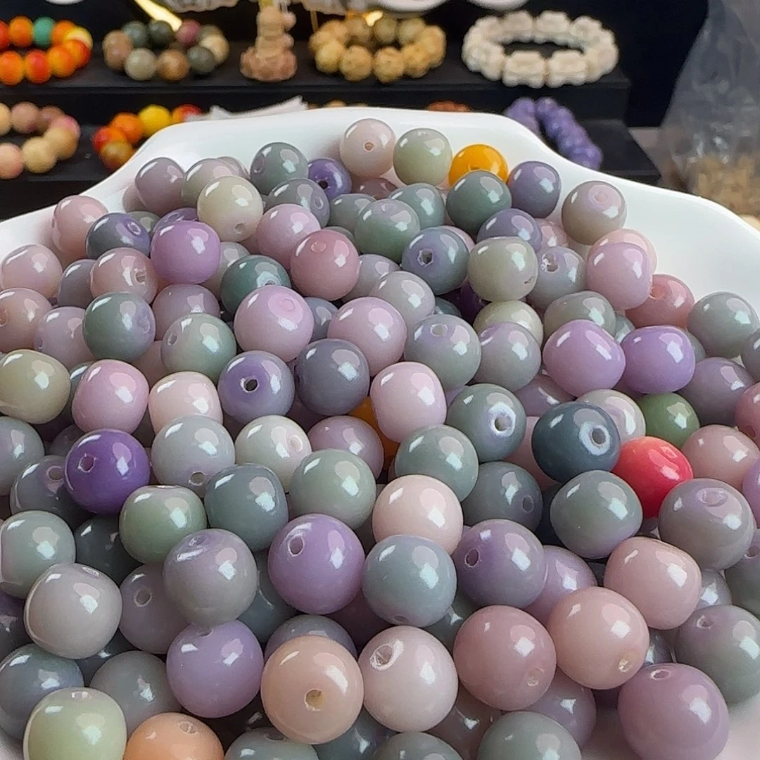 菩提根/象牙果手串卡10玻璃底香芋紫苹果500颗批发