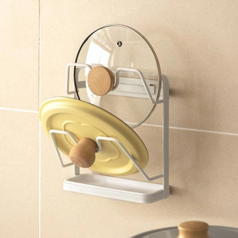 日本厨房置物架锅盖架架子壁挂式免打孔收纳架子多层砧板架